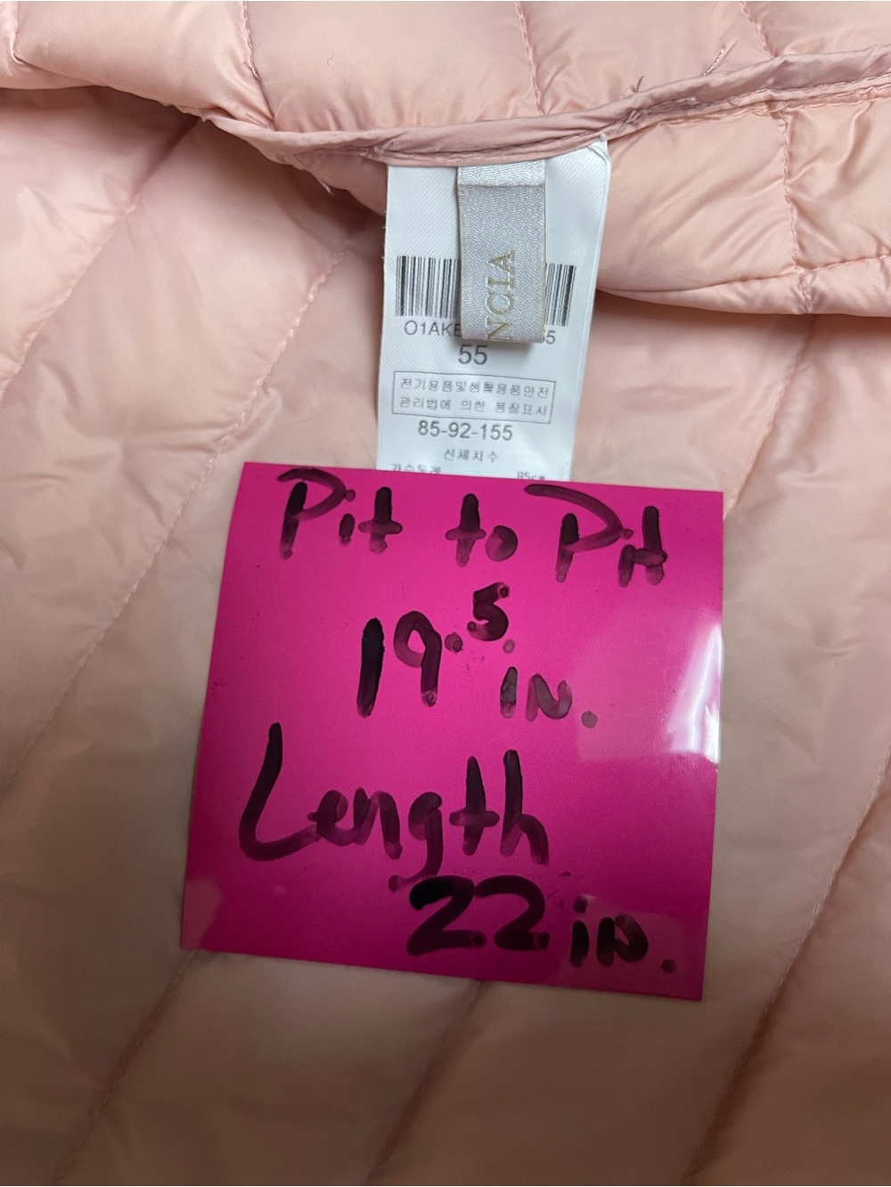 Light Pink Valencia Quilted Puffer Jacket with Gray Trim - Picture 8 of 8